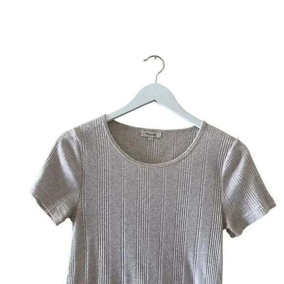 Madewell Oatmeal Ivory Pearl Harbor Short Sleeves T-Shirt SZ L #1296 - Picture 3 of 11